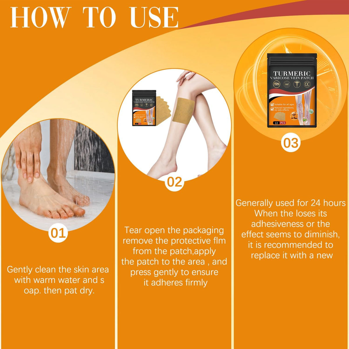VeinEase⢠-Turmeric Varicose Vein Patches | š„FLAT 50% OFF SAVINGš„